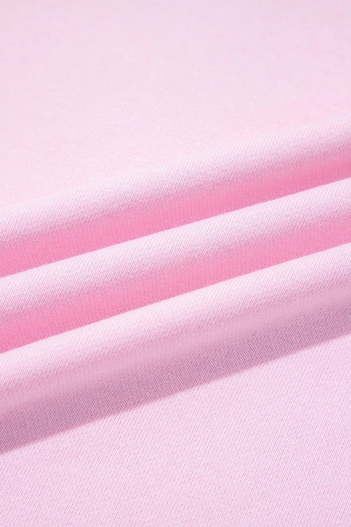 Pink Colorblock Trim Crewneck Long Sleeve Pullover Sweatshirt