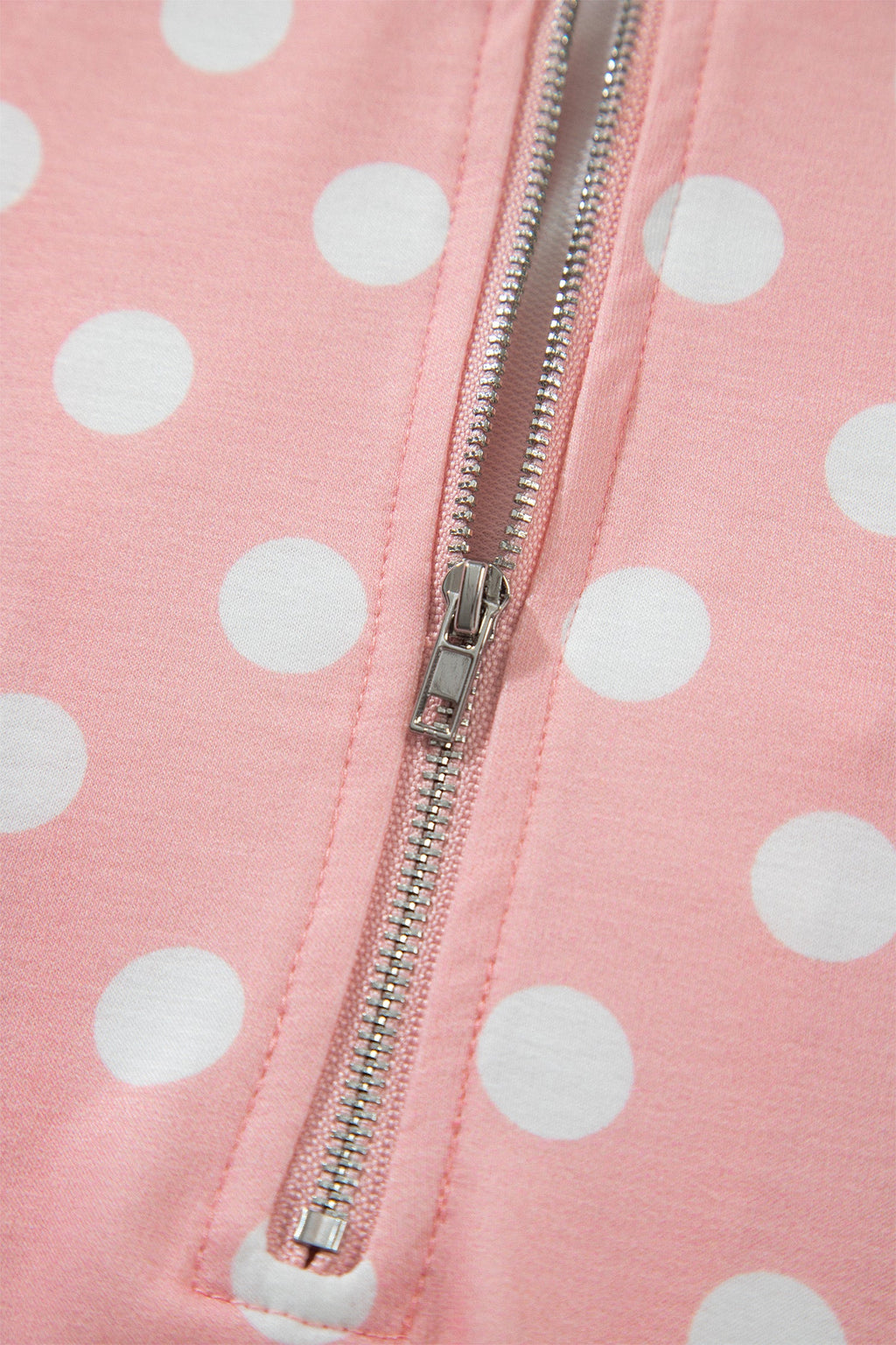 Pink Polka Dot Hooded Long Sleeve Top Casual Mini Skort Set