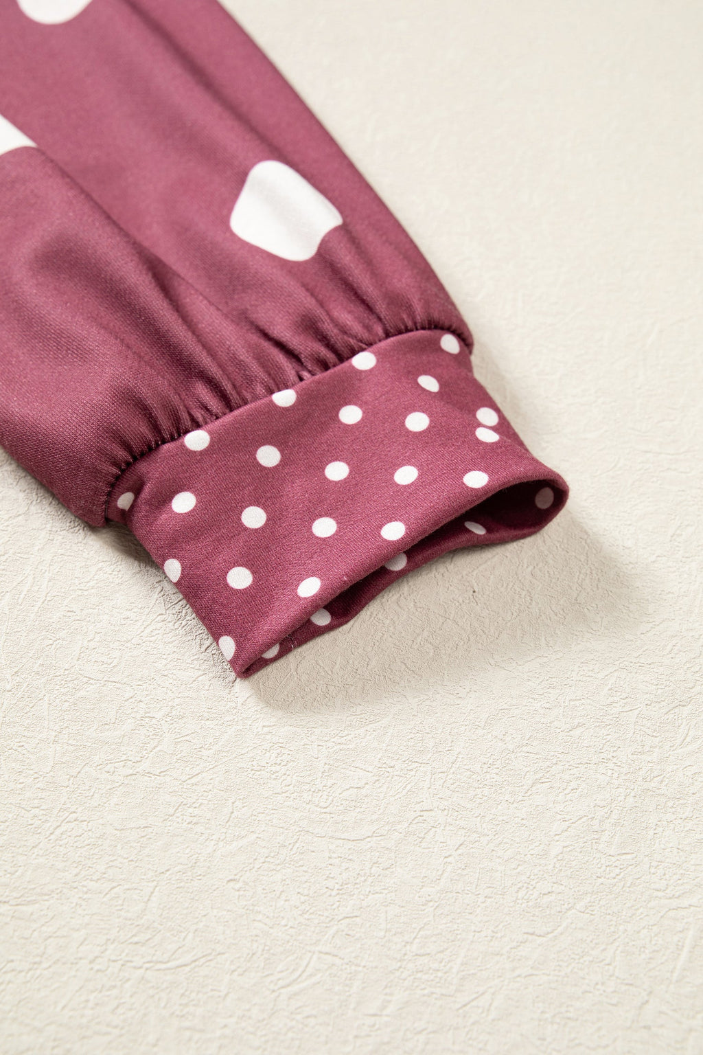 Brown Polka Dot Print Contrast Detail Oversized Tunic Sweatshirt