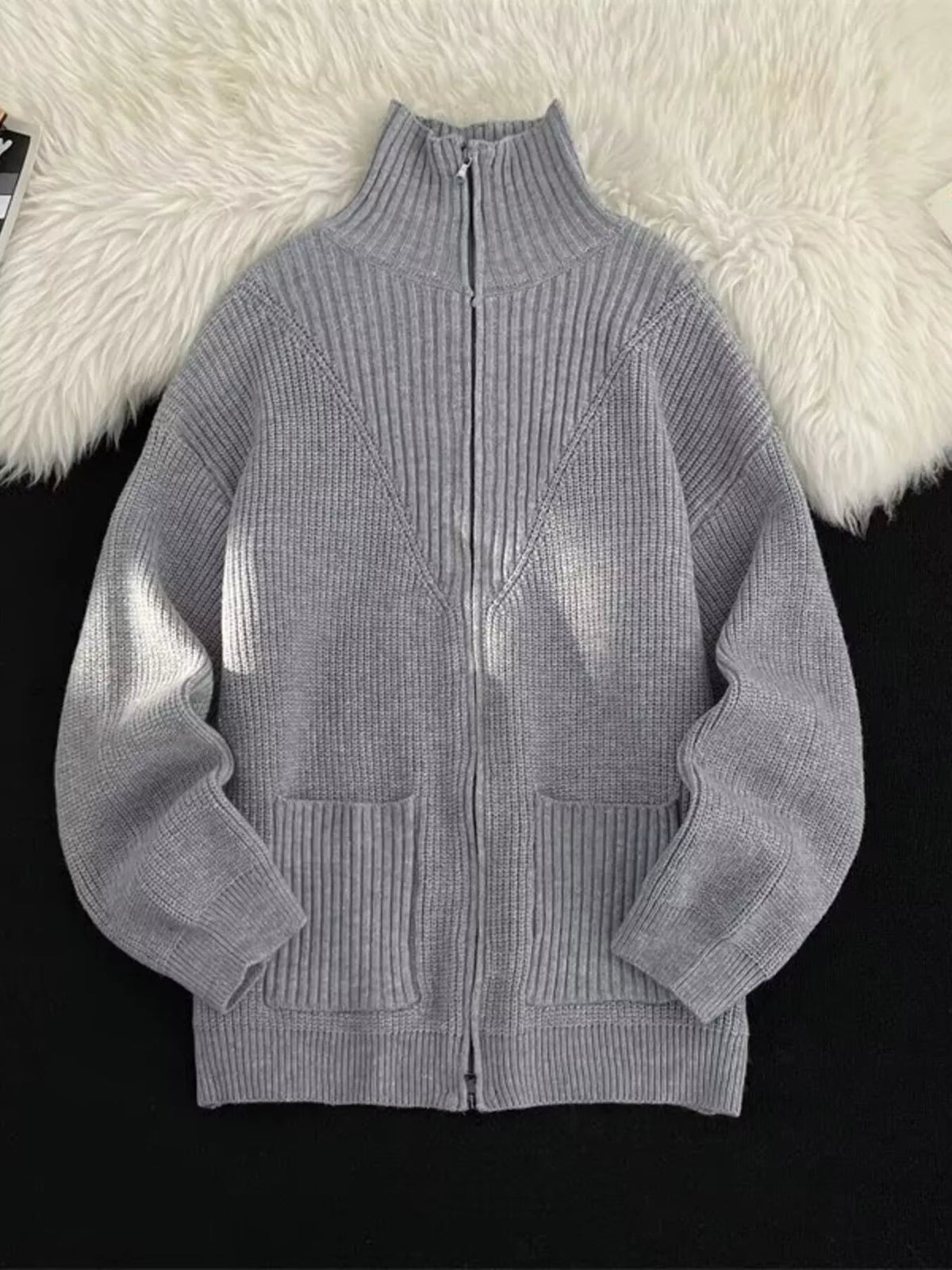 Men's Zip-Up Knit Cardigan