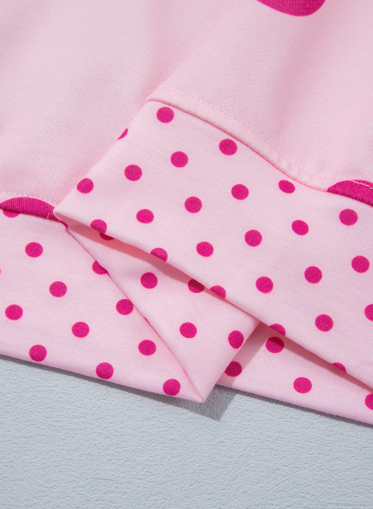Brown Polka Dot Print Contrast Detail Oversized Tunic Sweatshirt