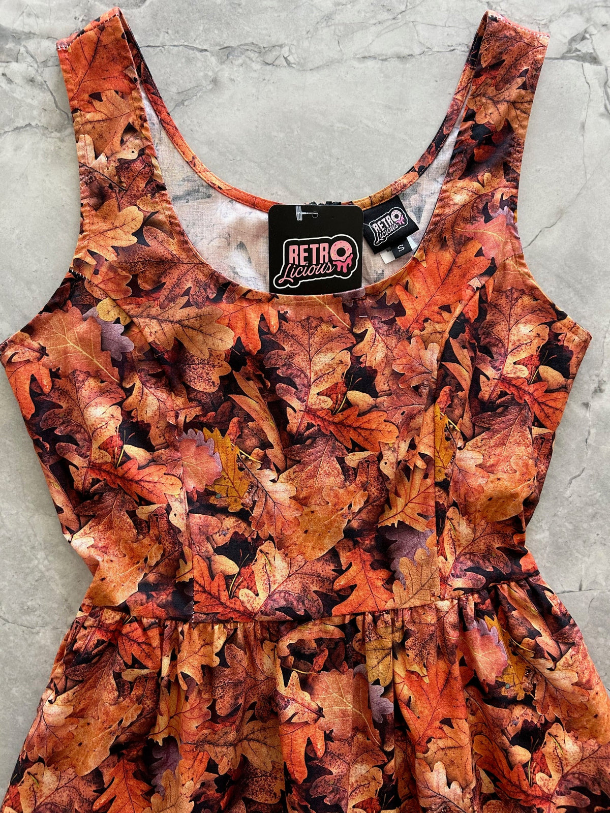 Leaves Fit & Flare Dress