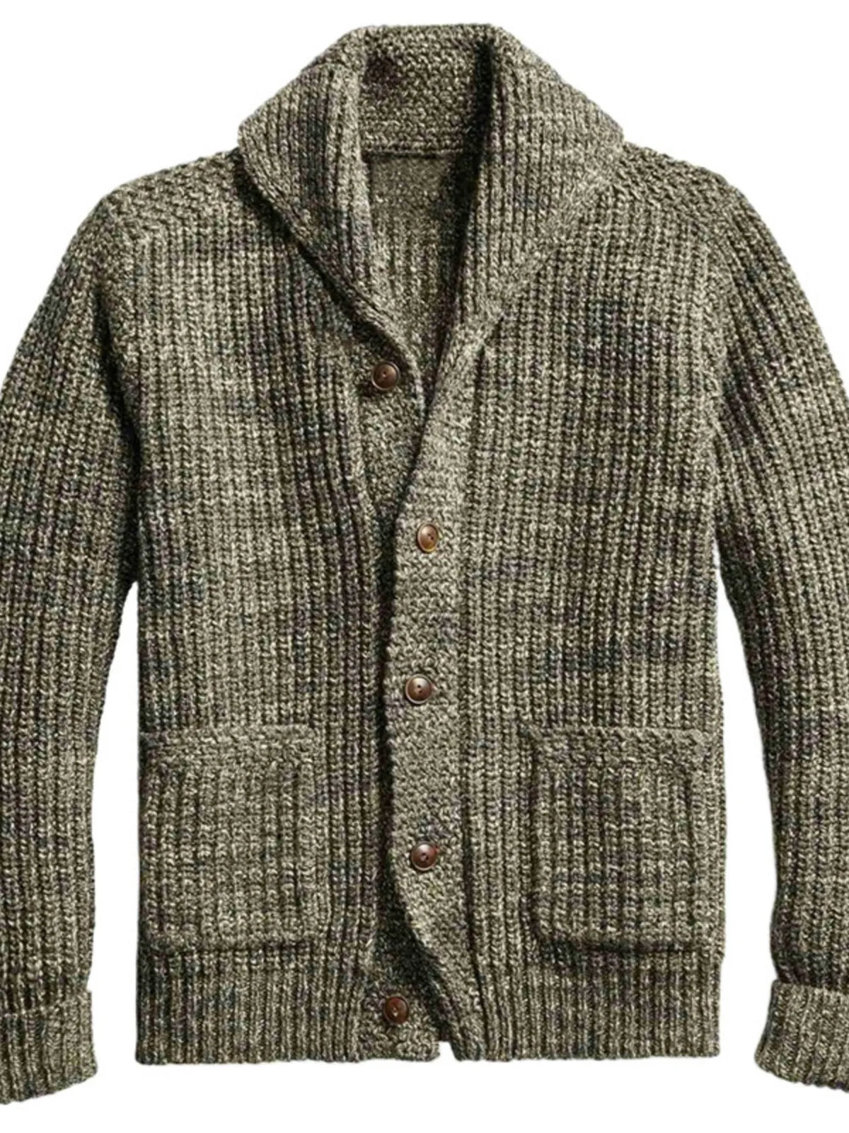 Men's Plus Size Button Up Long Sleeve Cardigan