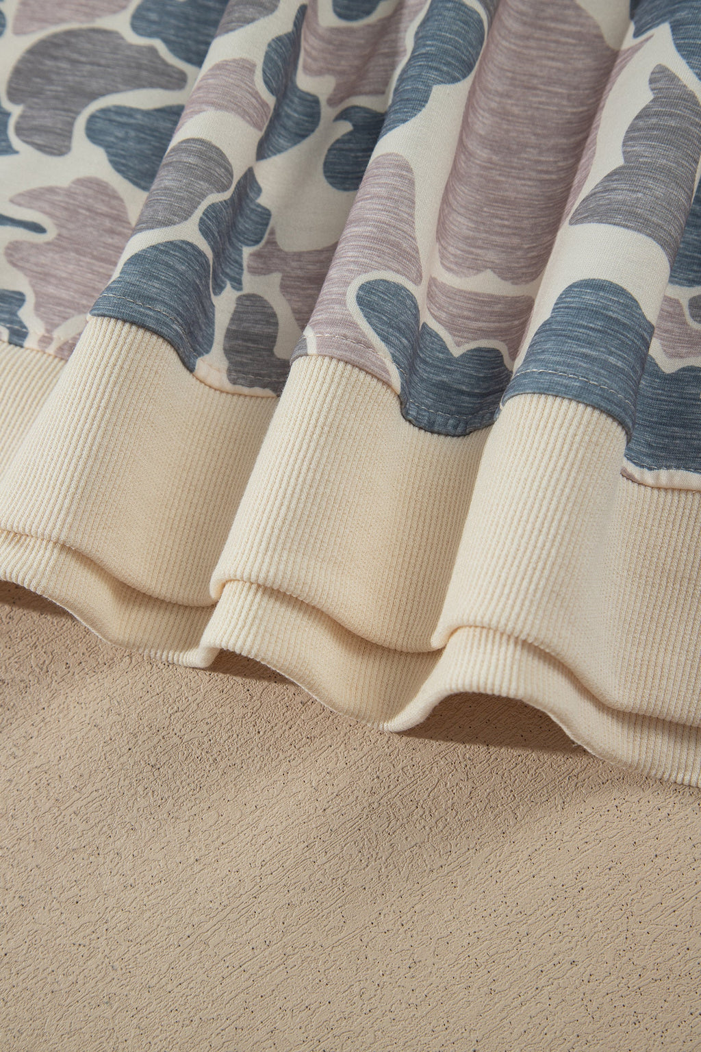 Multicolour Casual Camo V-Neck Buttoned Plus Size Sweatshirt