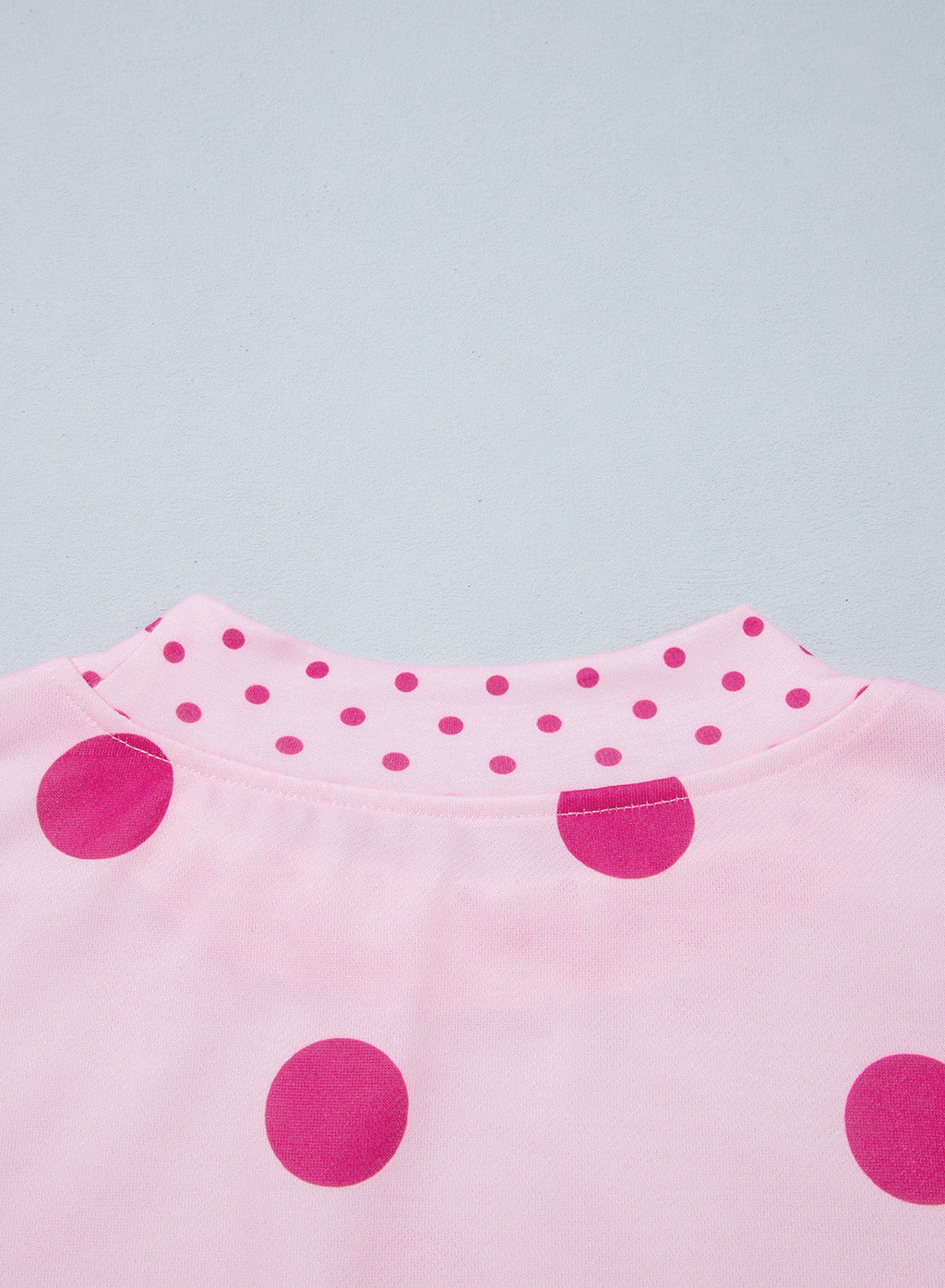 Brown Polka Dot Print Contrast Detail Oversized Tunic Sweatshirt