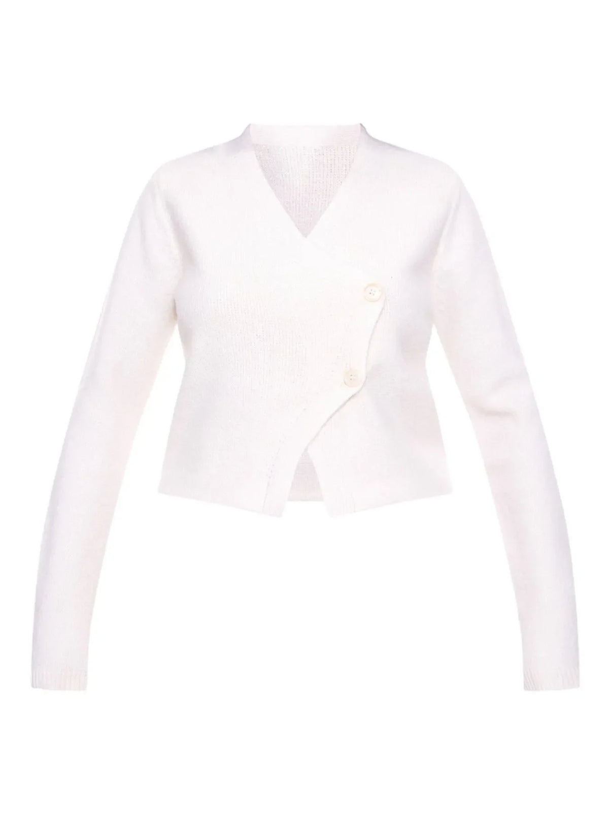 Cropped V-Neck Button-Up Cardigan