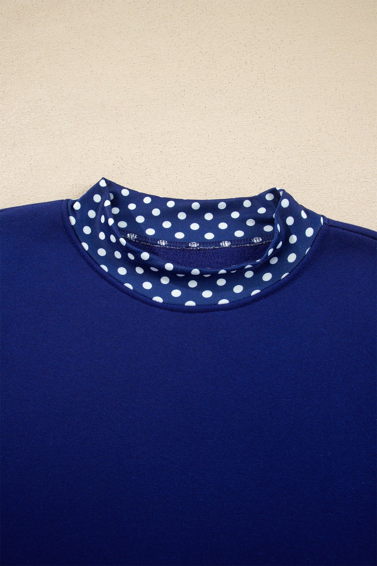 Burgundy Colorblock Polka Dot Contrast Trim Oversized Sweatshirt