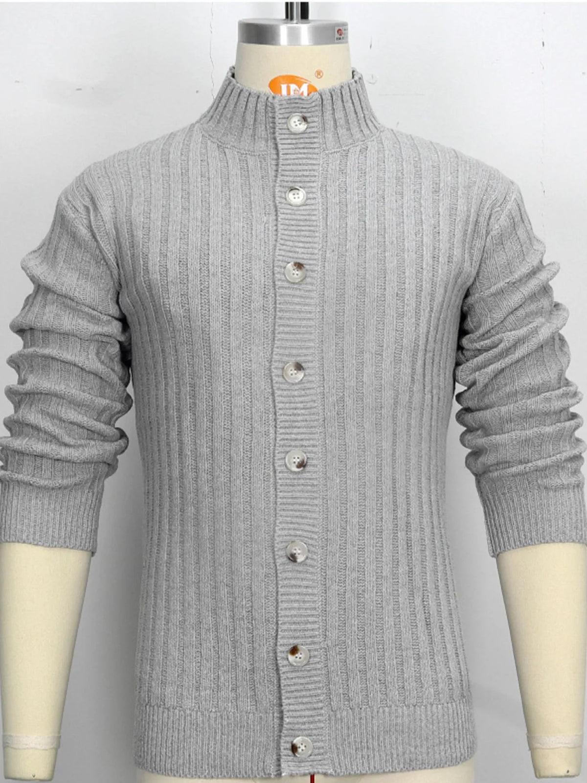 Men's Full Size Ribbed Button Up Cardigan Plus Size