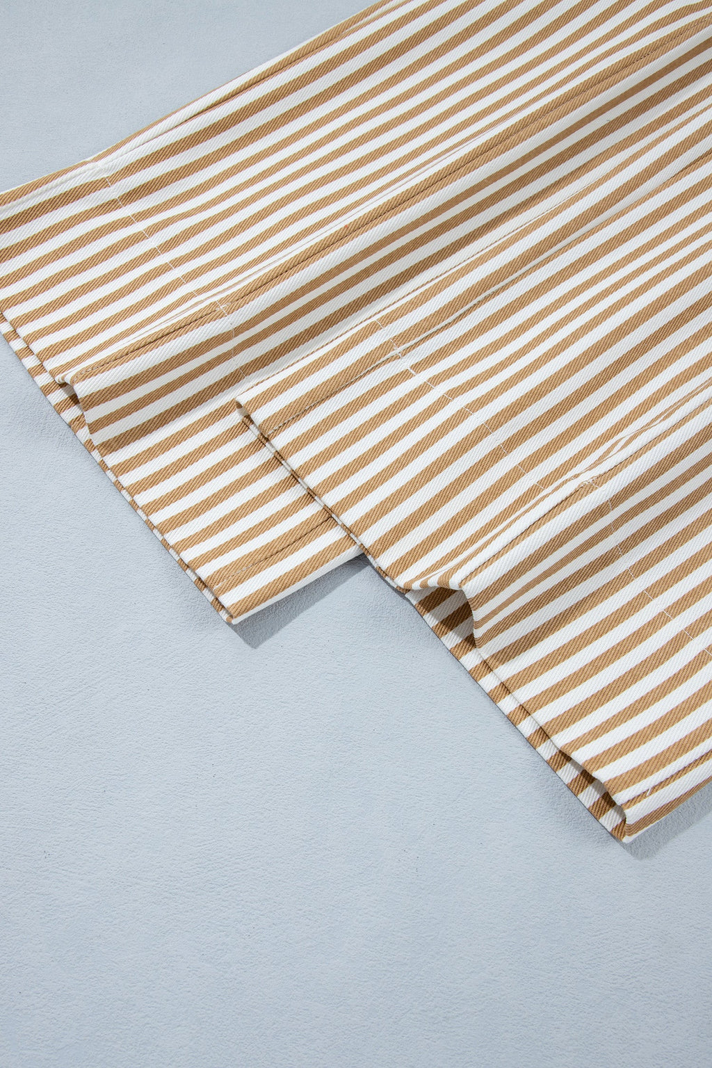 Apricot Stripe Ribbon Drawstring Waist Full-Length Shift Pant