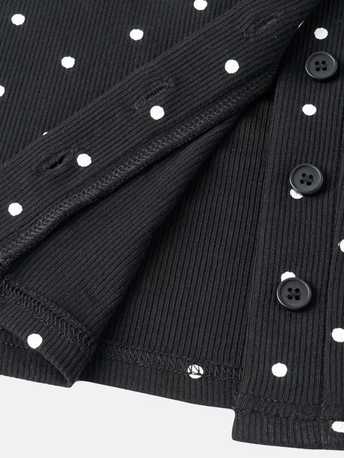 Polka Dot Button-Down Knit Cardigan