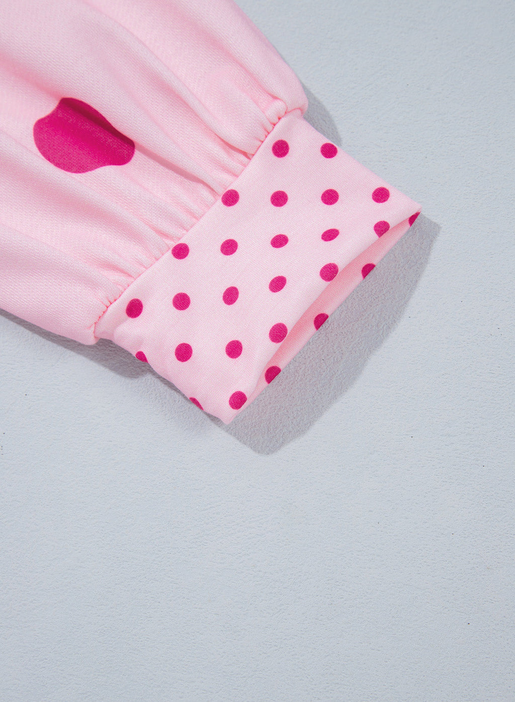 Brown Polka Dot Print Contrast Detail Oversized Tunic Sweatshirt