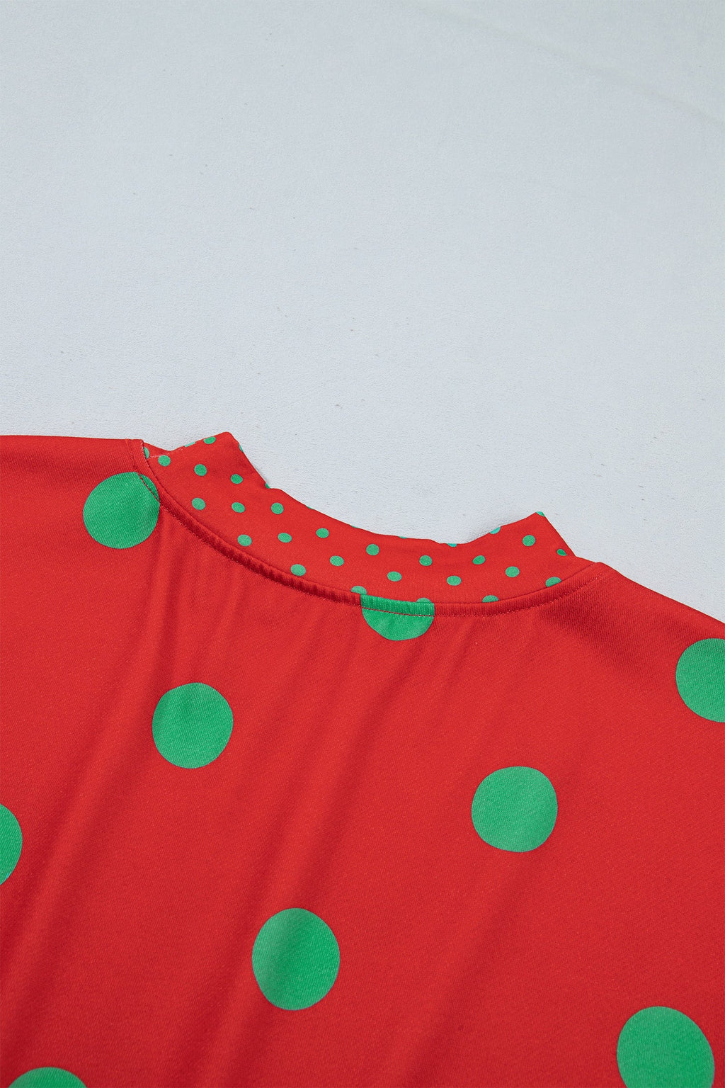 Brown Polka Dot Print Contrast Detail Oversized Tunic Sweatshirt