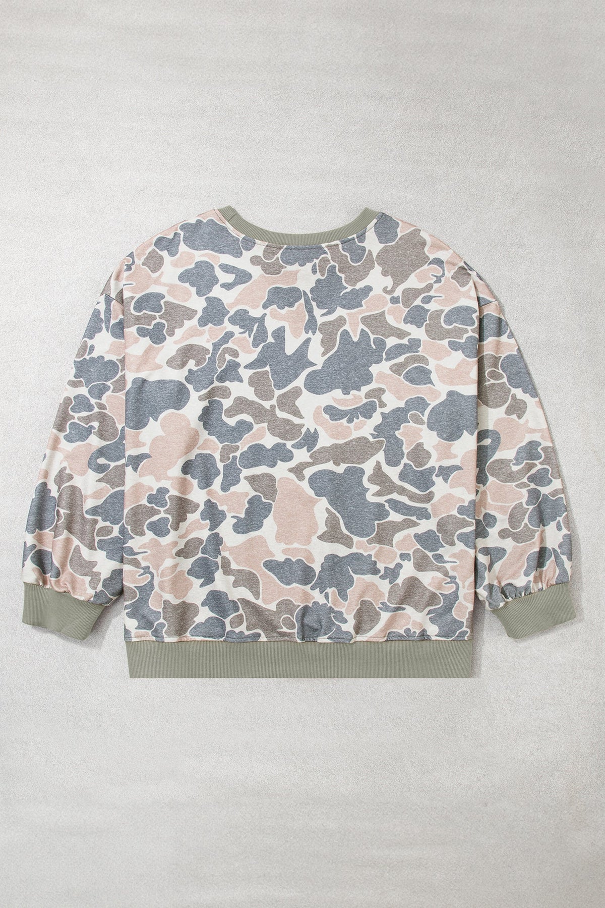 Multicolour Camouflage Print Shift Silhouette Long Sleeve Plus Size Sweatshirt