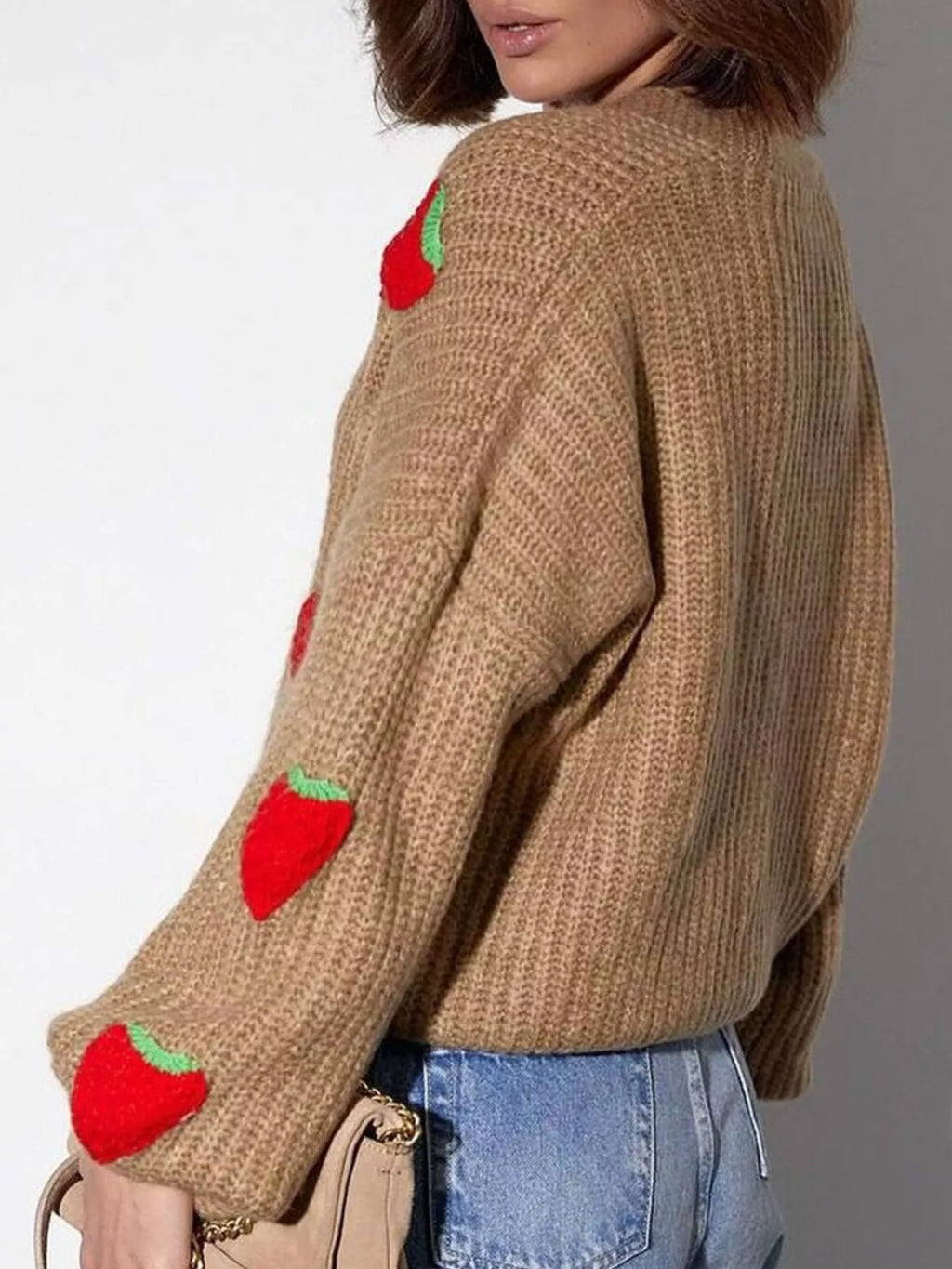 Strawberry Button Down Cardigan