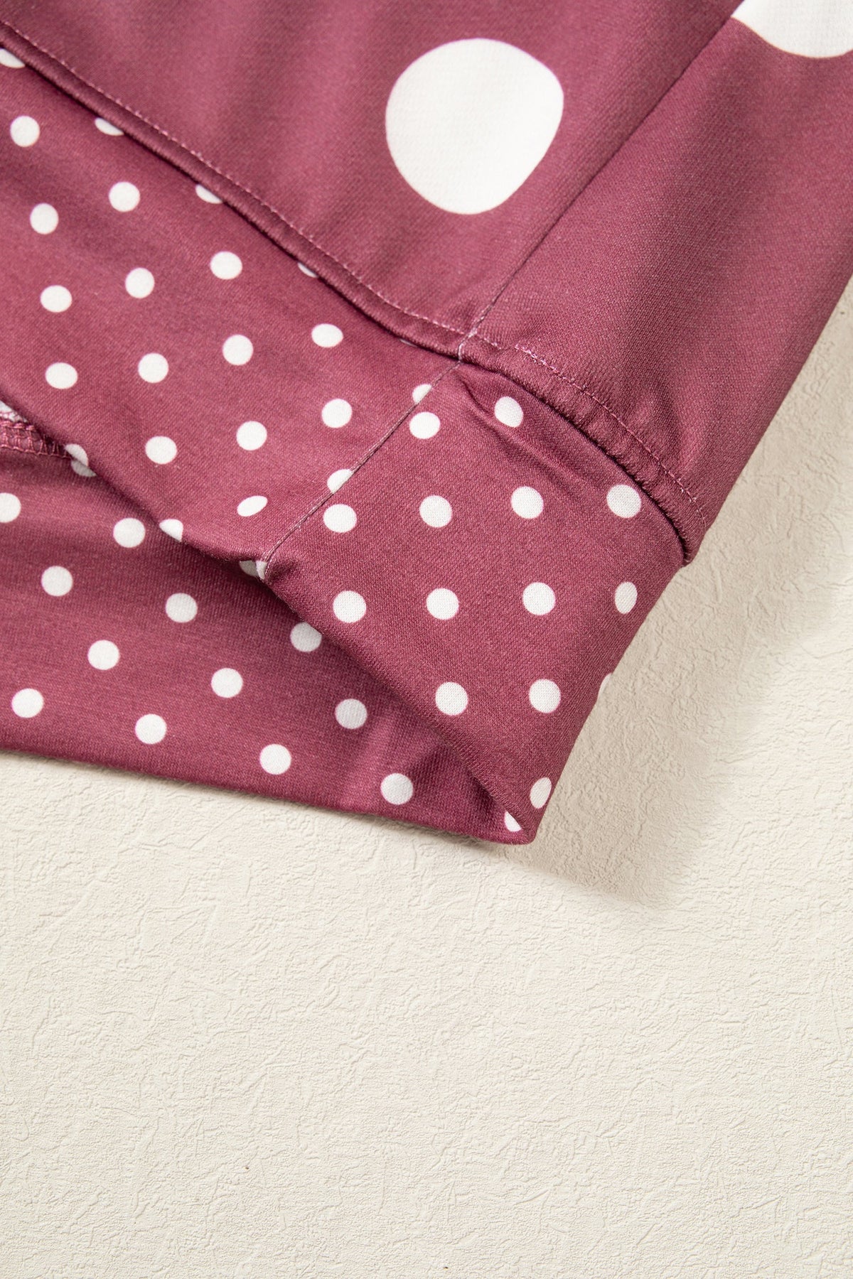 Brown Polka Dot Print Contrast Detail Oversized Tunic Sweatshirt