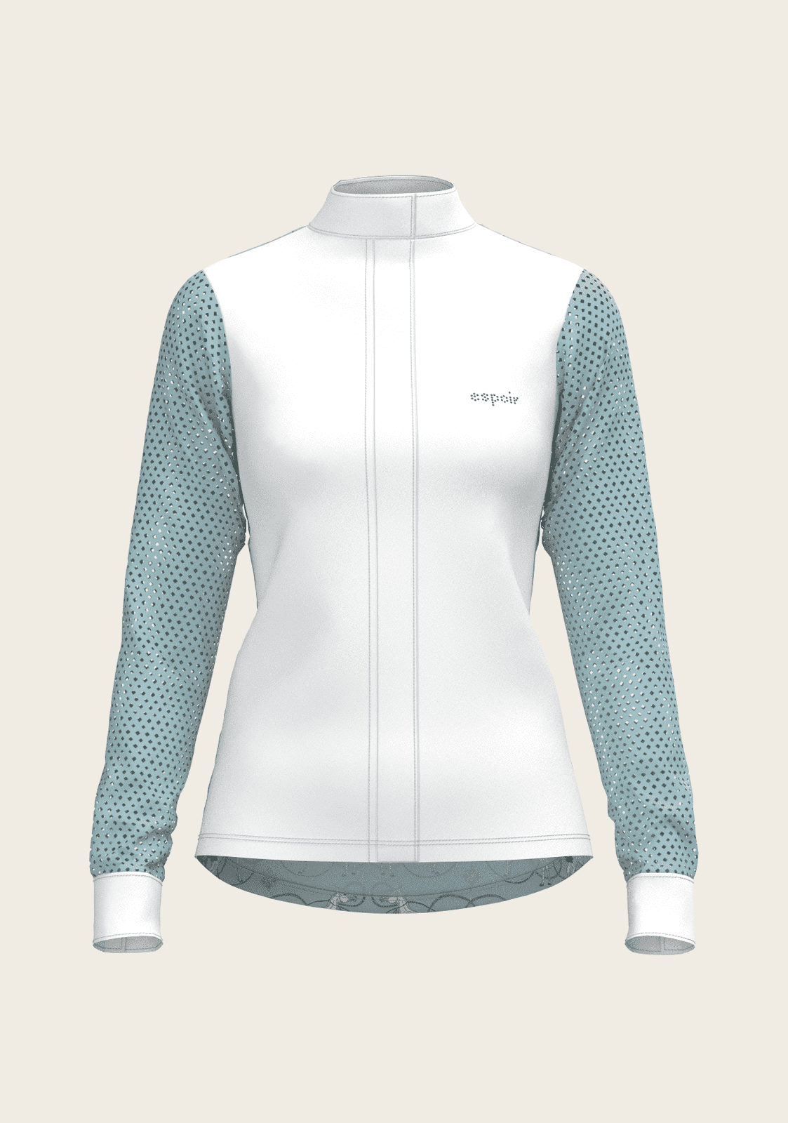Roped Horses on Sky Blue Long Sleeve Show Shirt