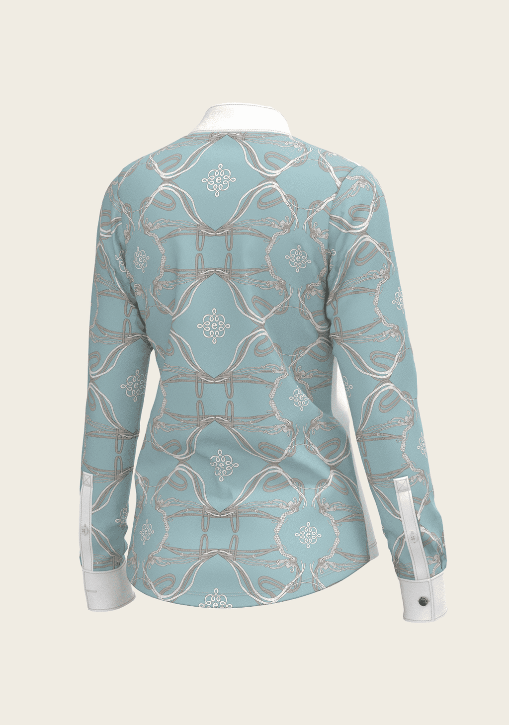 Roped Bridles on Sky Blue Long Sleeve Show Shirt