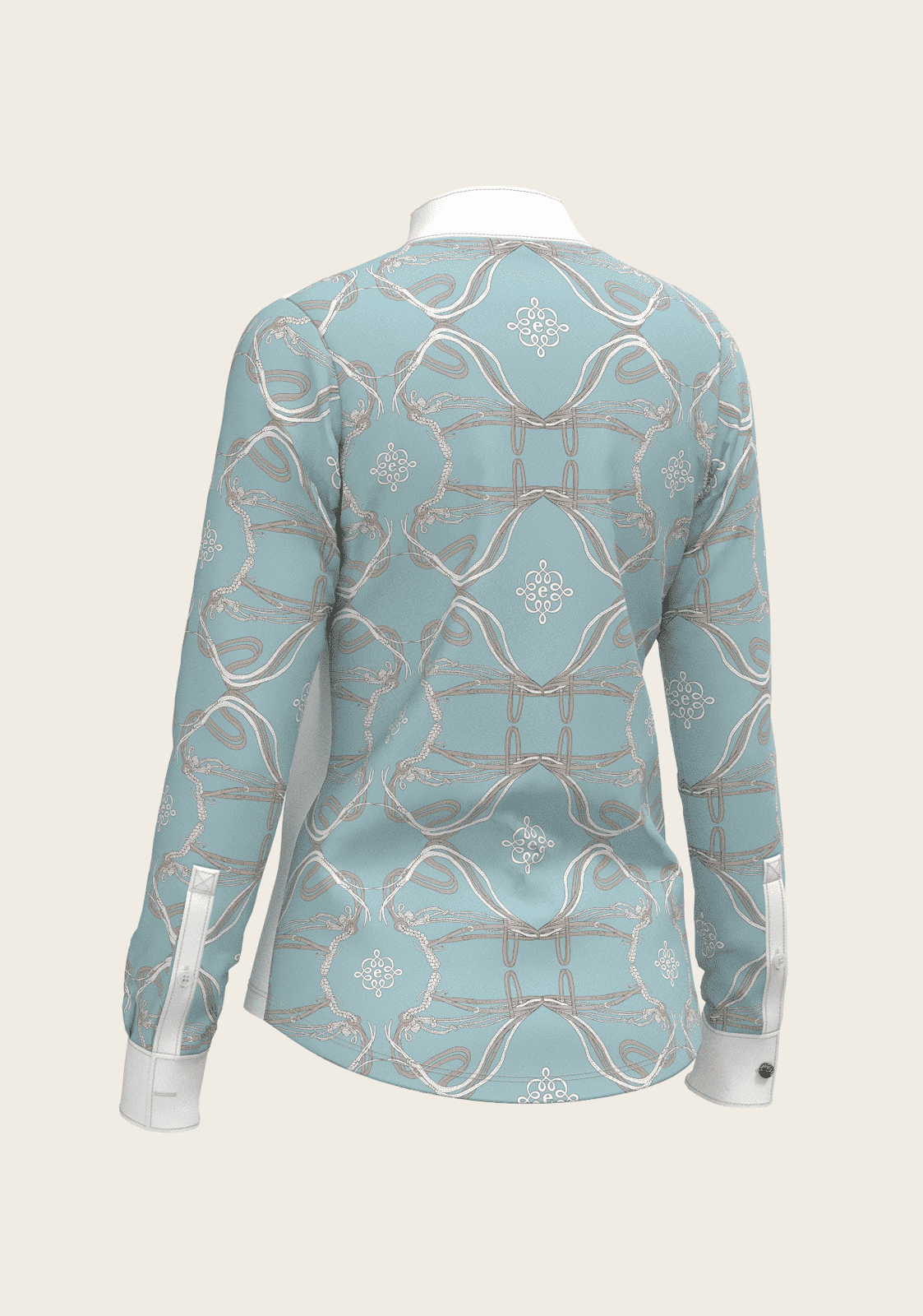 Roped Bridles on Sky Blue Long Sleeve Show Shirt