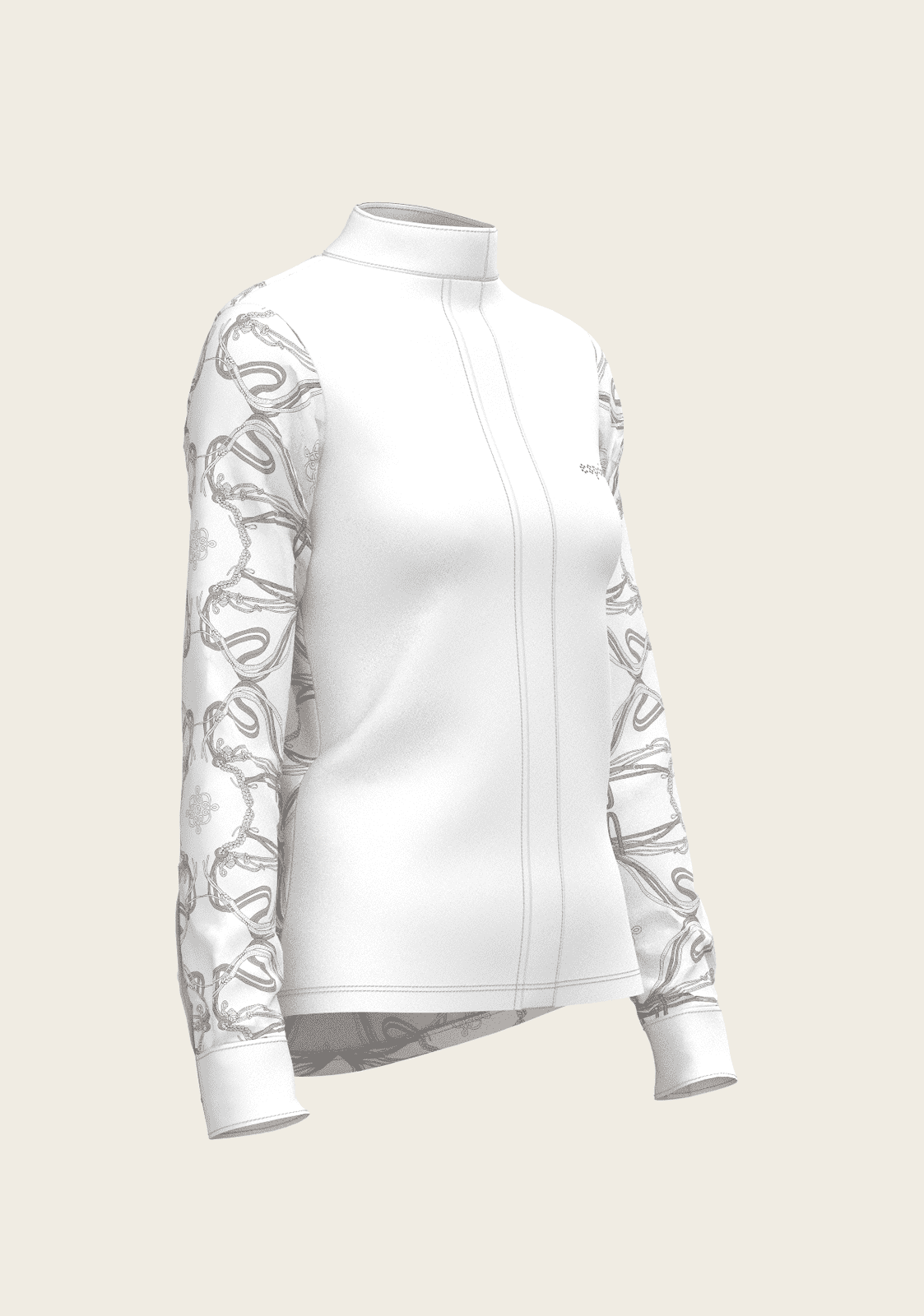 Roped Bridles on White Long Sleeve Show Shirt