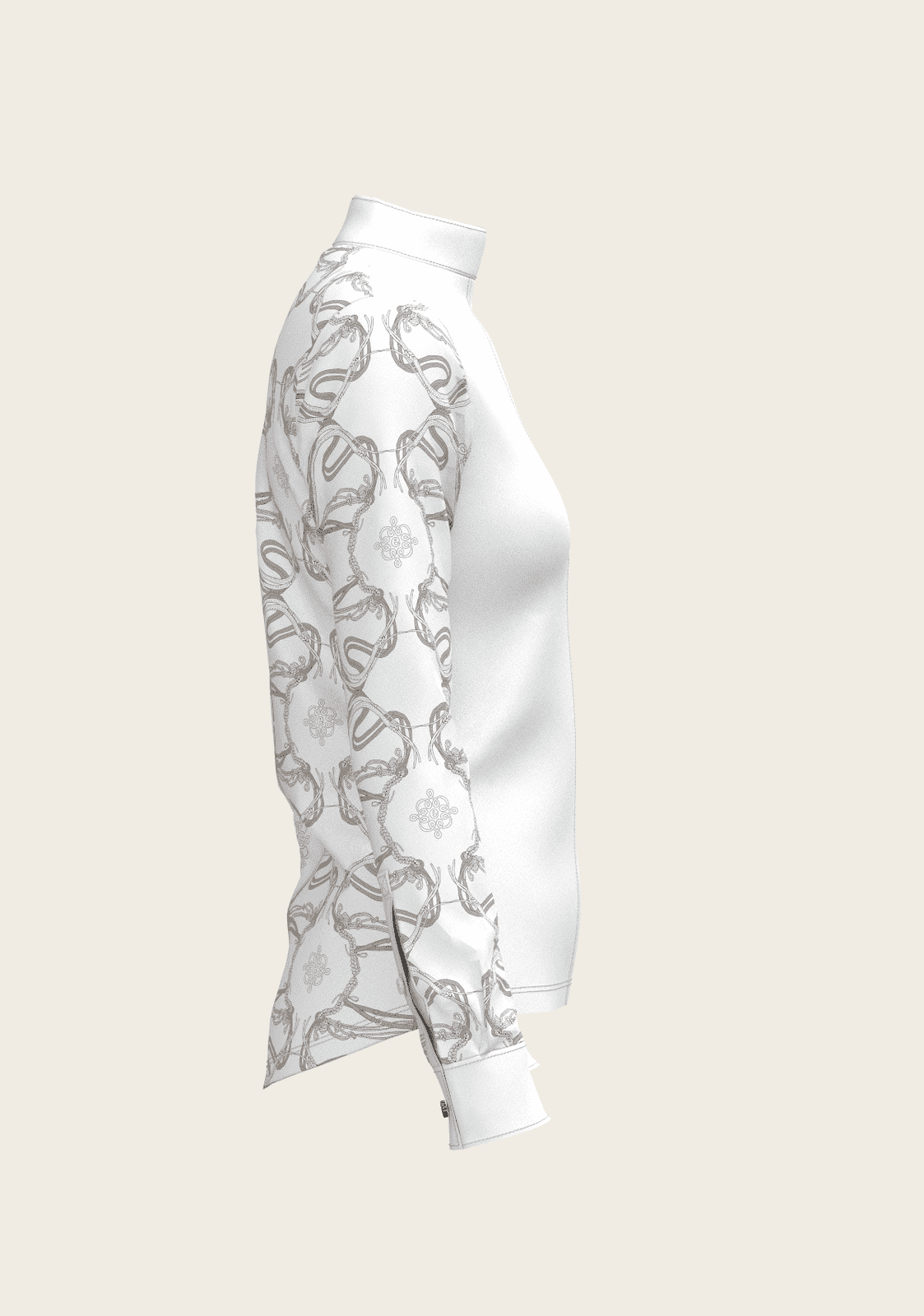 Roped Bridles on White Long Sleeve Show Shirt