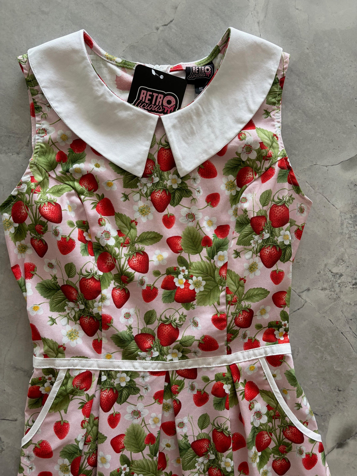 Strawberry Collared Dress - 2X only