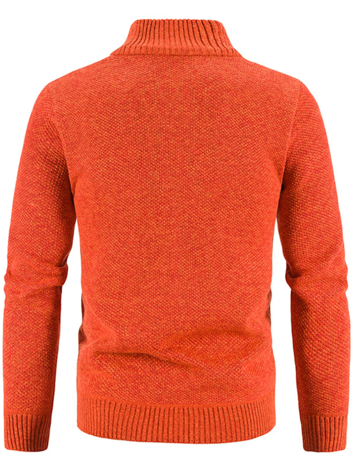 Men's Plus Size Zip-Up Sweater Cardigan with Stand Collar