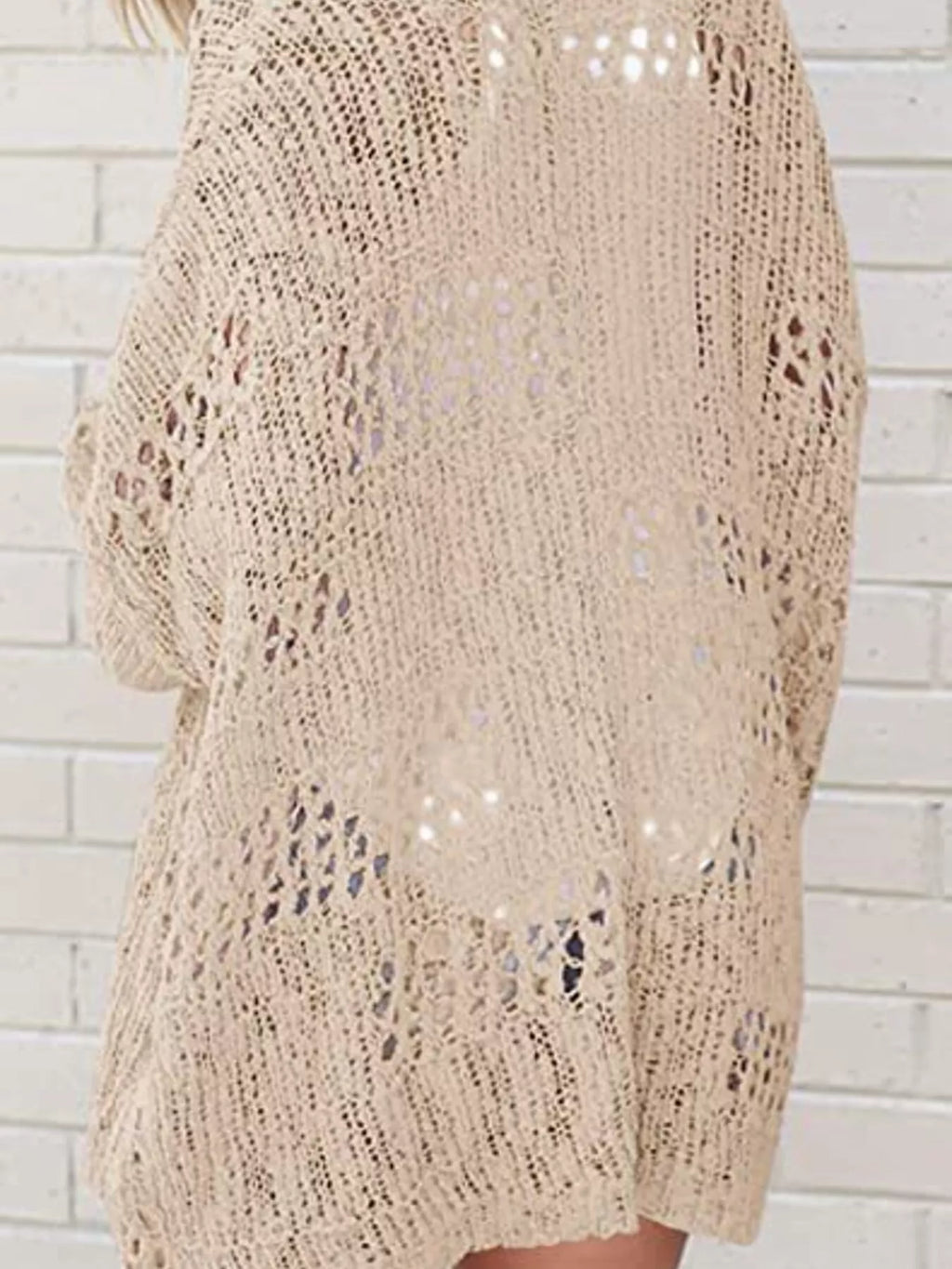 Openwork Open Front Lightweight Cardigan