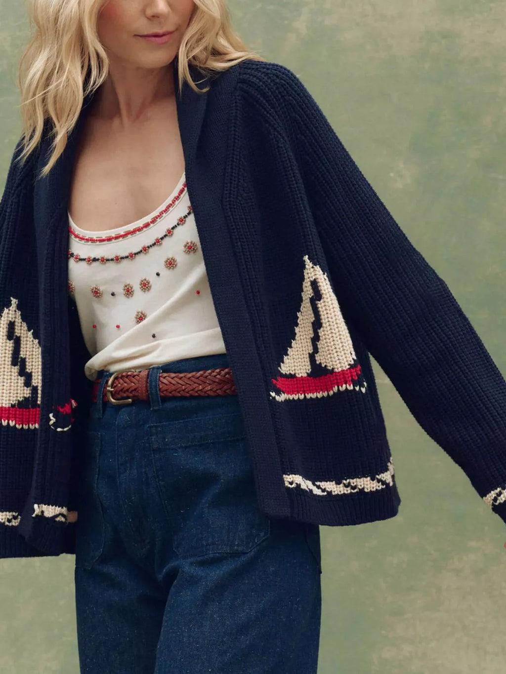 Open Front Long Sleeve Cardigan