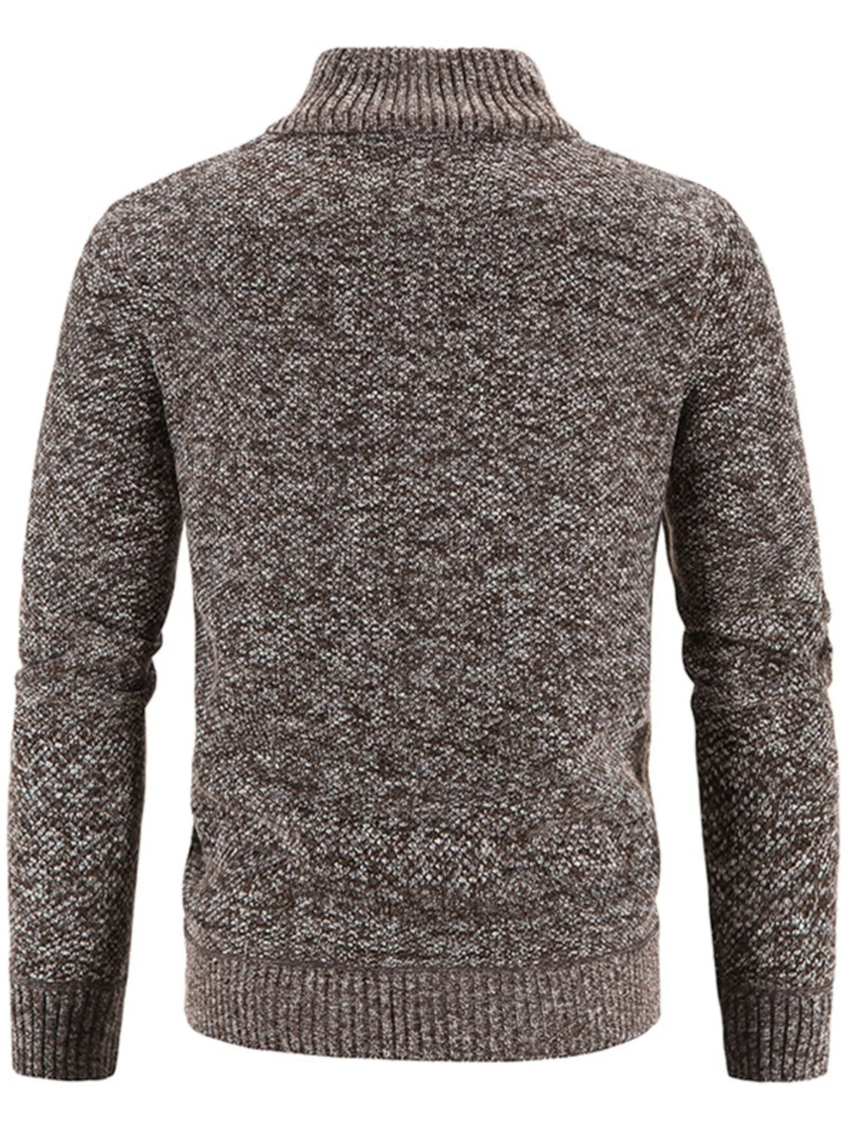 Men's Plus Size Zip-Up Sweater Cardigan with Stand Collar