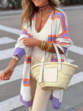 Striped Open Front Longline Cardigan