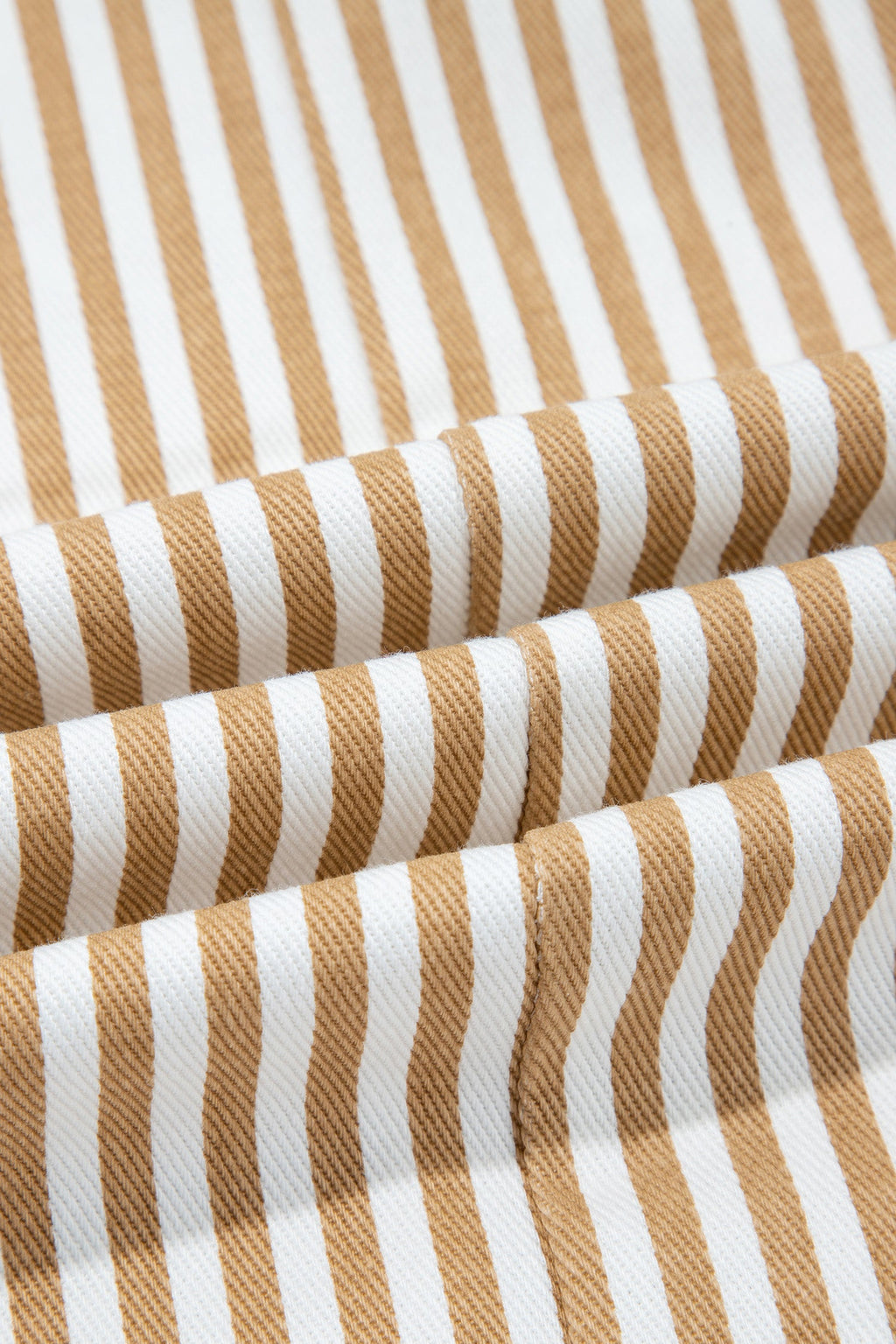 Apricot Stripe Ribbon Drawstring Waist Full-Length Shift Pant